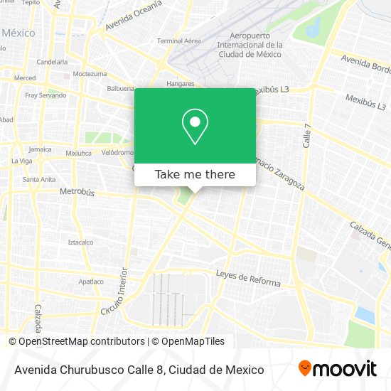 Avenida Churubusco Calle 8 map