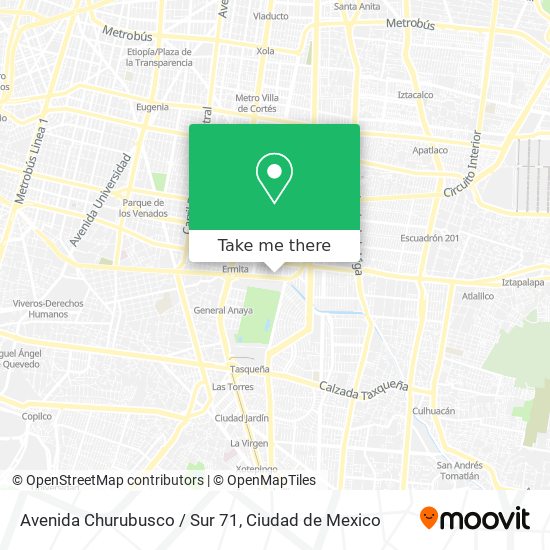 Avenida Churubusco / Sur 71 map