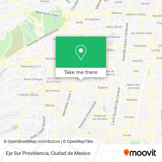 Eje Sur Providencia map