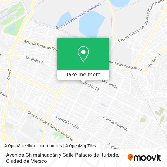 Mapa de Avenida Chimalhuacán y Calle Palacio de Iturbide