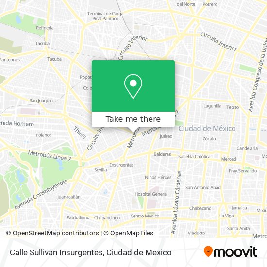 Calle Sullivan Insurgentes map