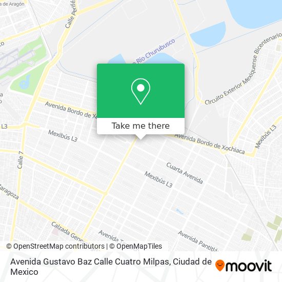 Mapa de Avenida Gustavo Baz Calle Cuatro Milpas
