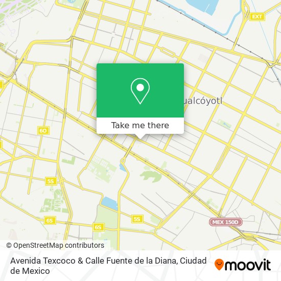 Mapa de Avenida Texcoco & Calle Fuente de la Diana