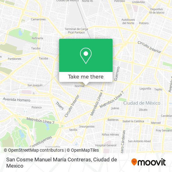 San Cosme Manuel María Contreras map