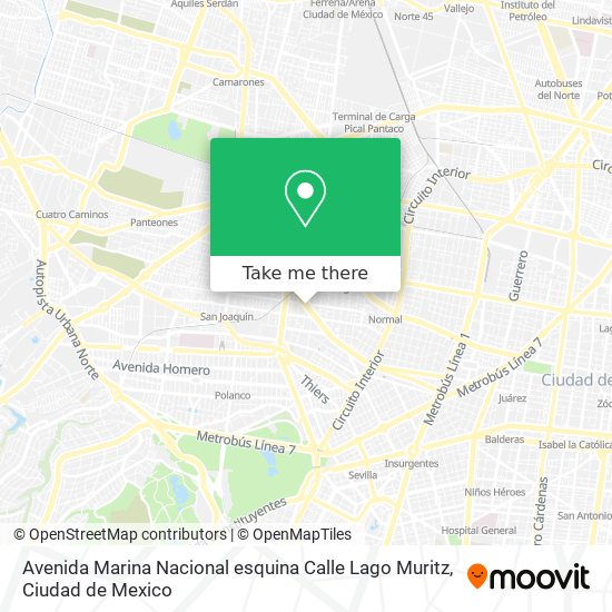 Mapa de Avenida Marina Nacional esquina Calle Lago Muritz