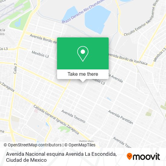 Mapa de Avenida Nacional esquina Avenida La Escondida