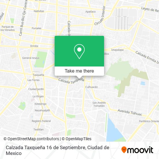 Calzada Taxqueña 16 de Septiembre map