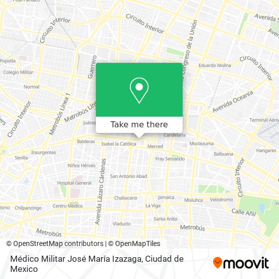 Médico Militar José María Izazaga map