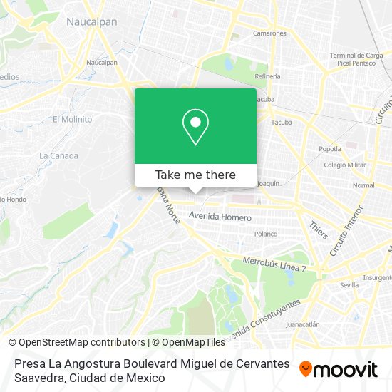 Presa La Angostura Boulevard Miguel de Cervantes Saavedra map