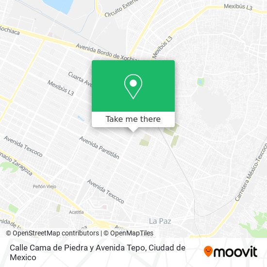 Calle Cama de Piedra y Avenida Tepo map