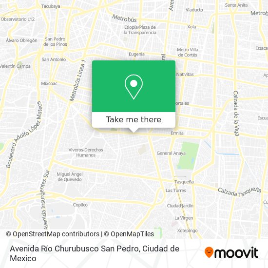 Mapa de Avenida Río Churubusco San Pedro