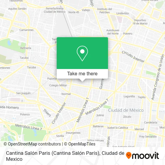 Mapa de Cantina Salón Paris (Cantina Salón París)