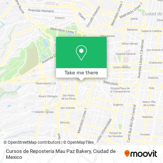 Cursos de Repostería Mau Paz Bakery map