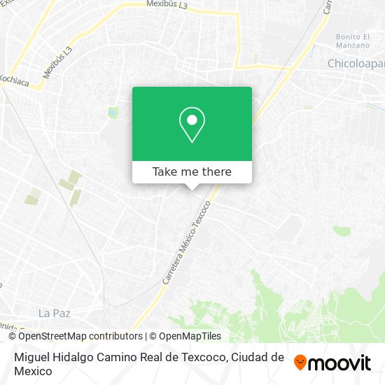 Mapa de Miguel Hidalgo Camino Real de Texcoco