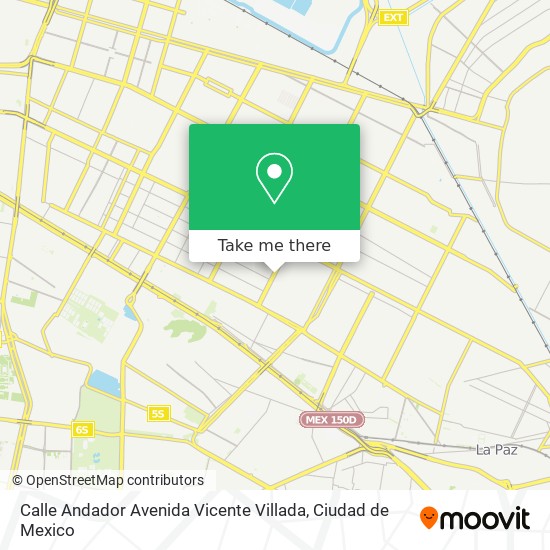 Calle Andador Avenida Vicente Villada map