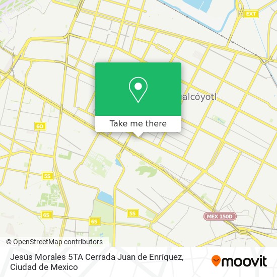 Jesús Morales 5TA Cerrada Juan de Enríquez map