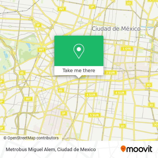 Mapa de Metrobus Miguel Alem