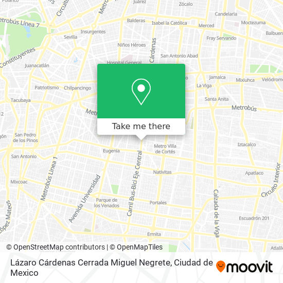 Lázaro Cárdenas Cerrada Miguel Negrete map