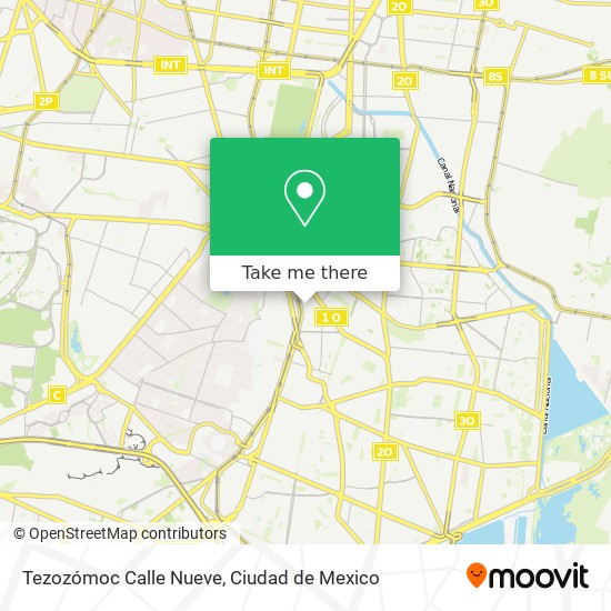 Tezozómoc Calle Nueve map