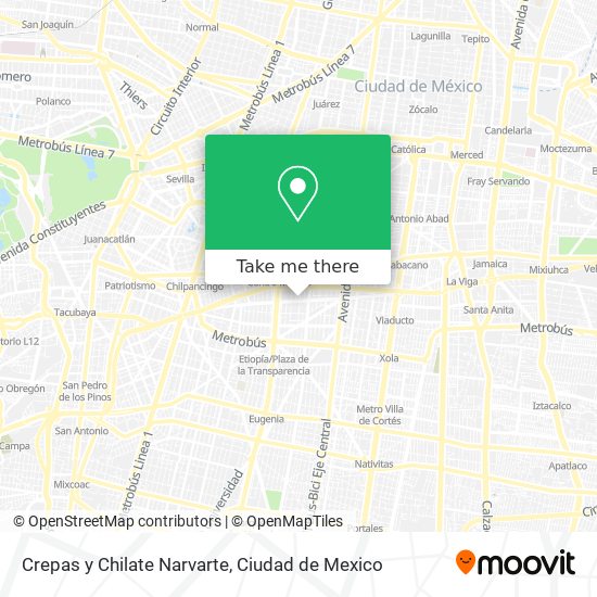 Crepas y Chilate Narvarte map