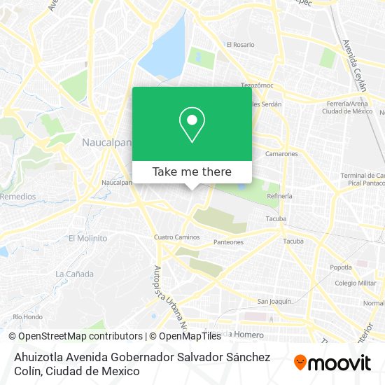 Ahuizotla Avenida Gobernador Salvador Sánchez Colín map