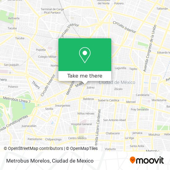 Metrobus Morelos map