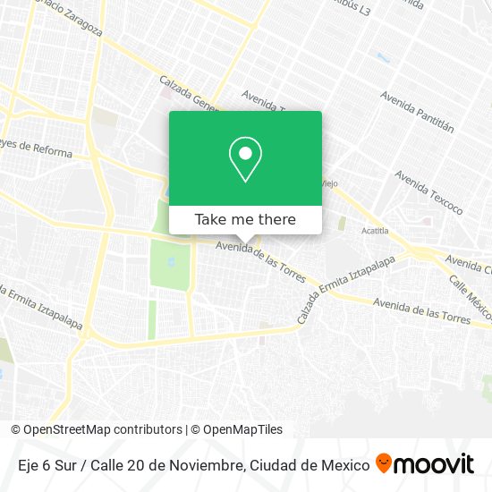 Mapa de Eje 6 Sur / Calle 20 de Noviembre