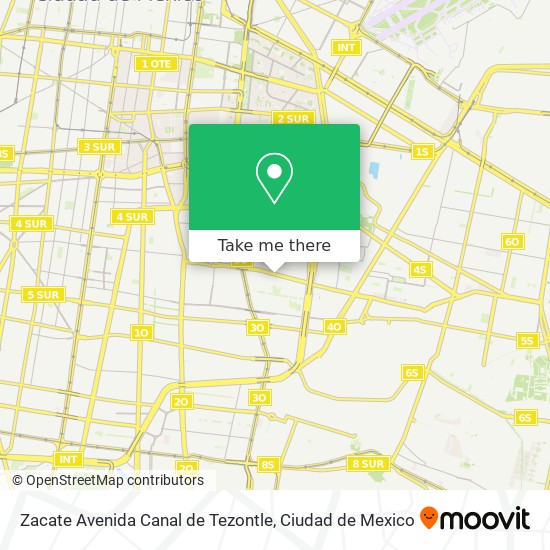 Mapa de Zacate Avenida Canal de Tezontle