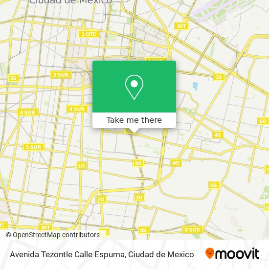 Avenida Tezontle Calle Espuma map