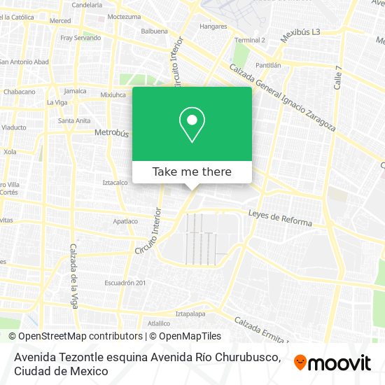 Avenida Tezontle esquina Avenida Río Churubusco map