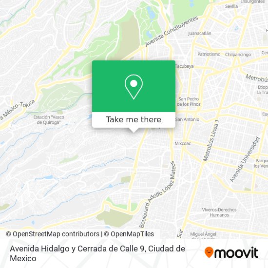 Mapa de Avenida Hidalgo y Cerrada de Calle 9