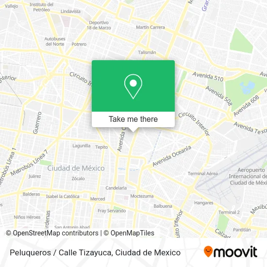 Mapa de Peluqueros / Calle Tizayuca