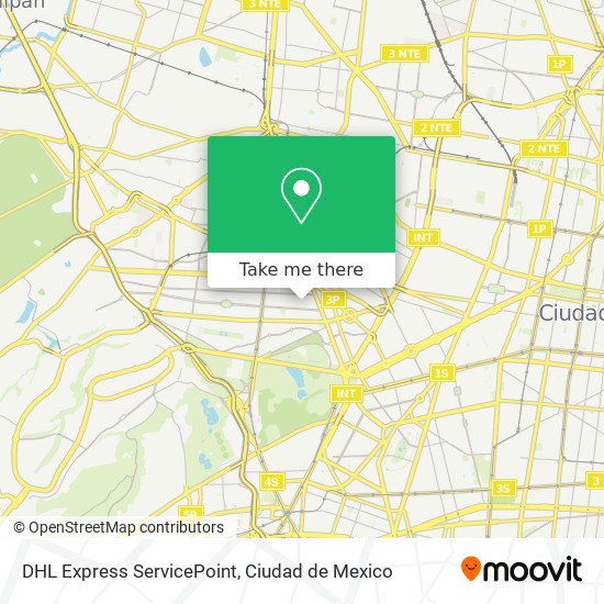 Mapa de DHL Express ServicePoint