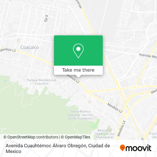 Mapa de Avenida Cuauhtémoc Álvaro Obregón
