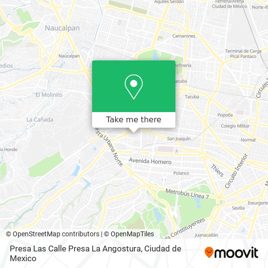 Presa Las Calle Presa La Angostura map