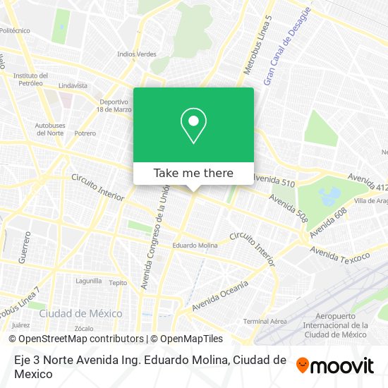 Eje 3 Norte Avenida Ing. Eduardo Molina map