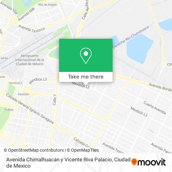 Avenida Chimalhuacán y Vicente Riva Palacio map