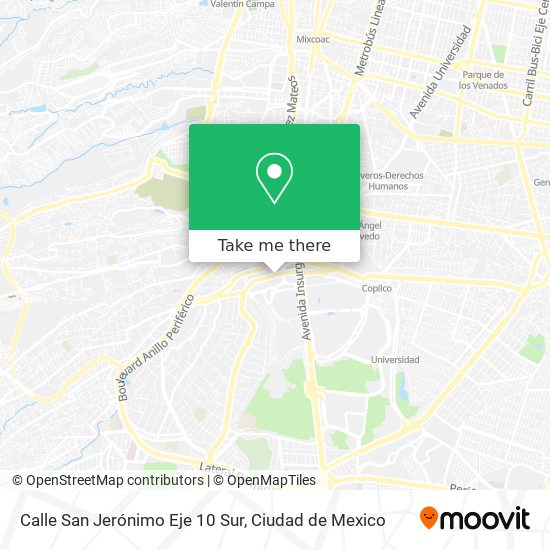 Mapa de Calle San Jerónimo Eje 10 Sur