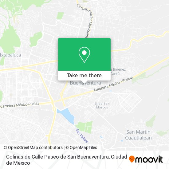 Mapa de Colinas de Calle Paseo de San Buenaventura