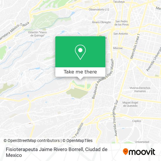 Mapa de Fisioterapeuta Jaime Rivero Borrell