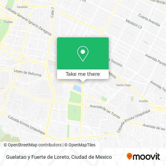 Guelatao y Fuerte de Loreto map