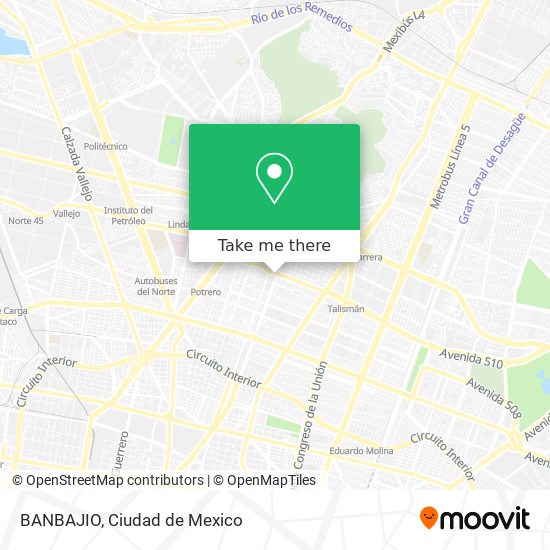 How to get to BANBAJIO in Gustavo A. Madero by Bus or Metro?