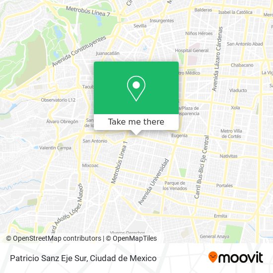 Mapa de Patricio Sanz Eje Sur