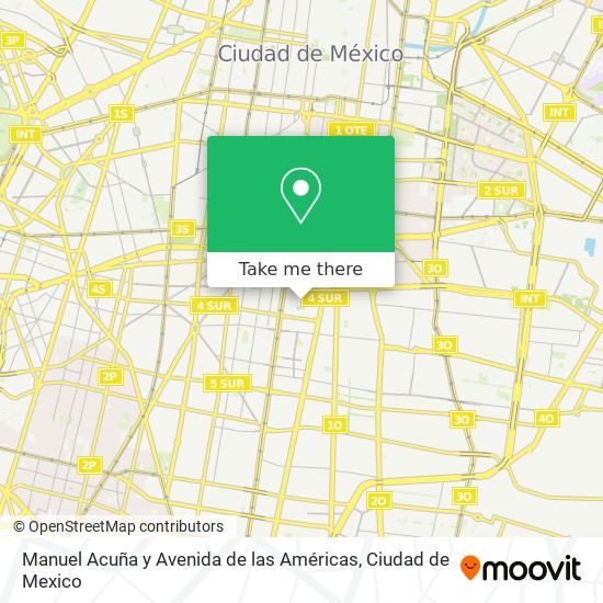 Manuel Acuña y Avenida de las Américas map