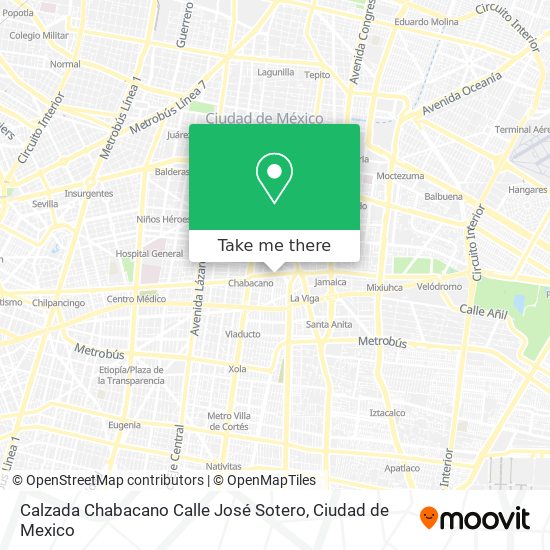 Calzada Chabacano Calle José Sotero map