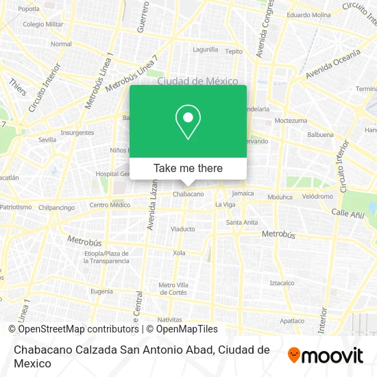 Chabacano Calzada San Antonio Abad map