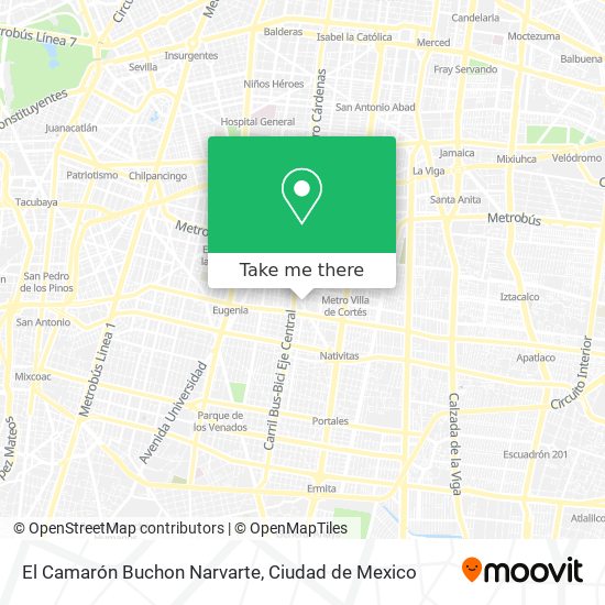 Mapa de El Camarón Buchon Narvarte