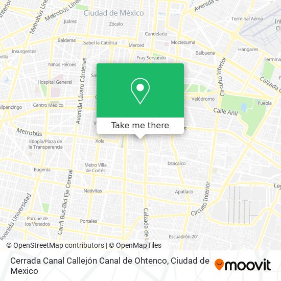 Cerrada Canal Callejón Canal de Ohtenco map