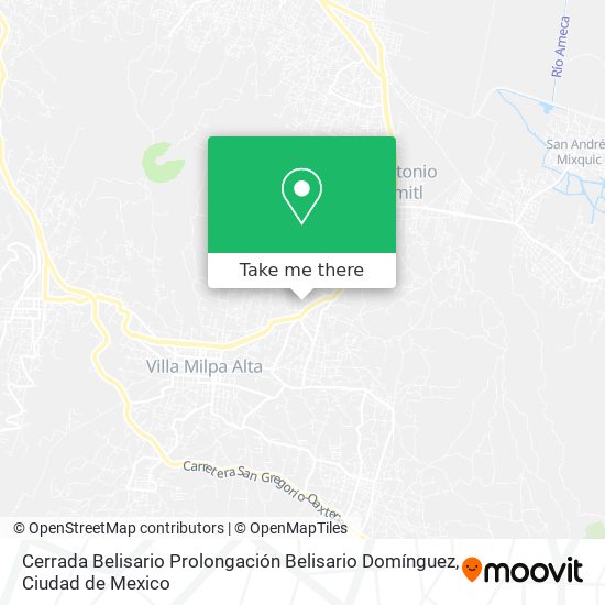 Cerrada Belisario Prolongación Belisario Domínguez map