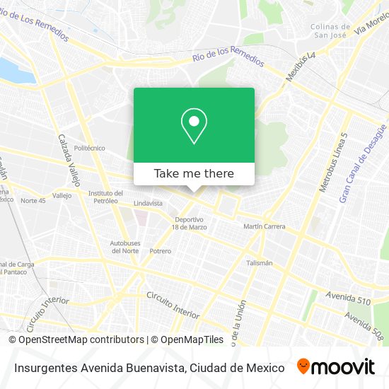 Insurgentes Avenida Buenavista map